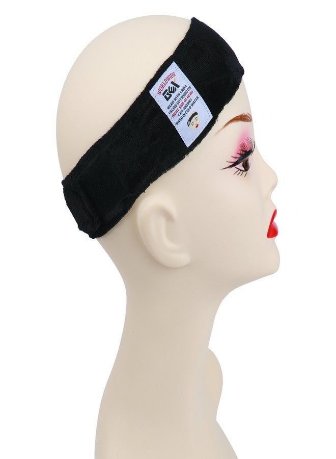 gexworldwide GEX Beauty Flexible Velvet Wig Grip Scarf Head Hair Band Wig Band Adjustable Fastern (Dark Black) - Image 3